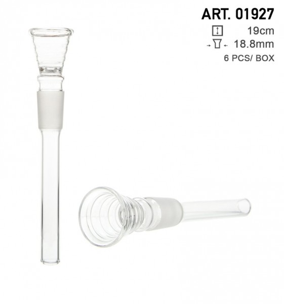 Amsterdam | Glass Chillum -SG:18.8mm- small hole- L:19cm- 6pcs/box