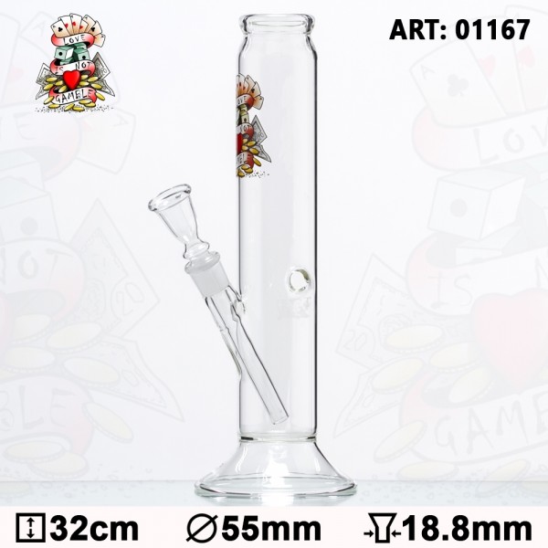 Tattoo Glass Bong - H:32cm- Ø:55mm -Socket:18.8mm