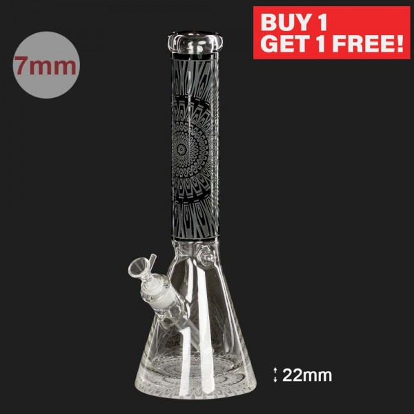 Amsterdam | Limited Edition Heavy Base Mandala Beakers - H:40cm - Ø:50mm SG:18.8mm - 7mm thickness