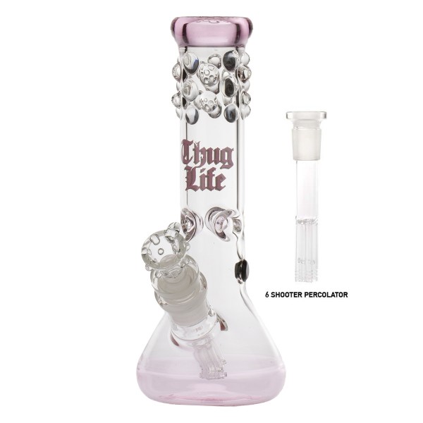 Thug Life | Pink Frog H:30cm - Ø:50mm SG:29.2mm with 6 shooter chillum!