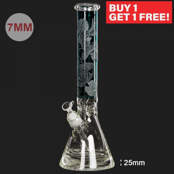 Amsterdam | Limited Edition Deep Ocean Blue Beaker - H:40cm - Ø:50mm - SG:18.8mm - 7mm thickness