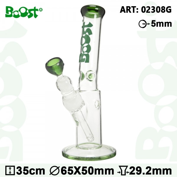 Hangover Bong Glass Boost- Green-H:35cm- Ø: 50mm- SG:29.2mm