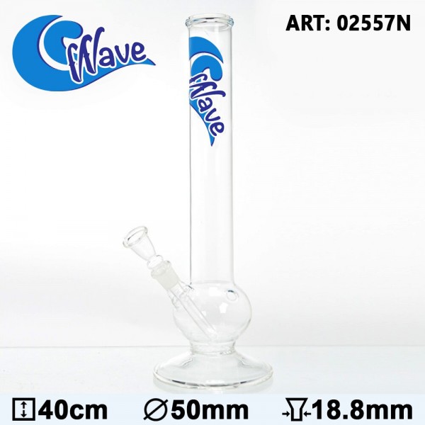Bong Glass Wave - Ø:50mm - H:40cm - Socket 18.8 mm