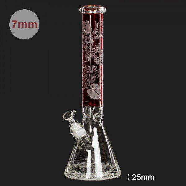 Amsterdam | Limited Edition Deep Ocean Red Beaker - H:40cm - Ø:50mm - SG:18.8mm - 7mm thickness