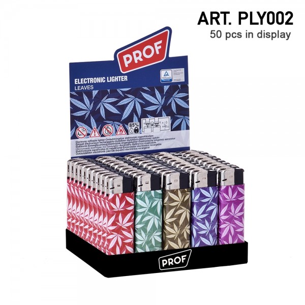 Prof | Lighters with leaf logo's 50 pcs in a display