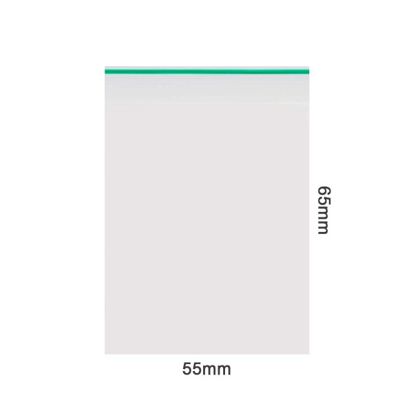 Amsterdam | Zipper Bags 55mm x 65mm 50µ (MU) Green 1000pcs in a display