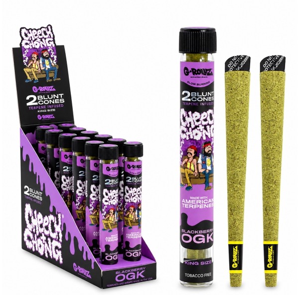 G-ROLLZ x Cheech &amp; Chong(TM) | 2 conos KS con terpenos 'Sofa' Blackberry OGK - 12 paquetes/expositor (2