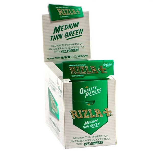 Rizla | Green Single Wide 50 leaves per booklet - 100 booklets per display