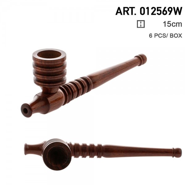 Amsterdam | Wooden Pipe 15 cm - 6 pcs in box