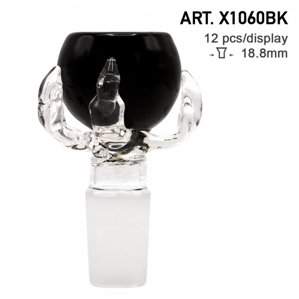 Grace Glass | Bowl Dragon Paw - Black- SG:18.8mm - 12pcs in a display