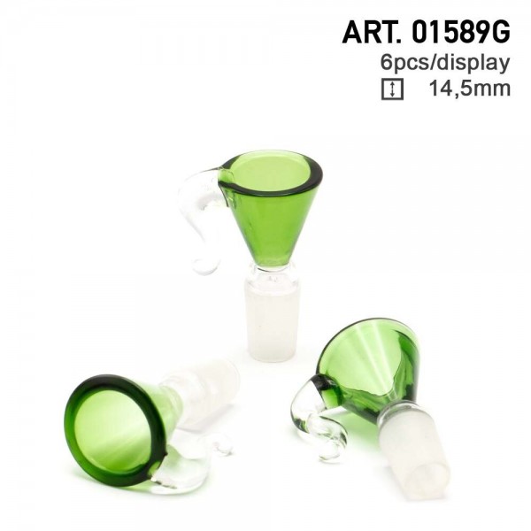 Amsterdam | Glass Bowl with a white handle - SG:14.5 mm - 6pcs in display