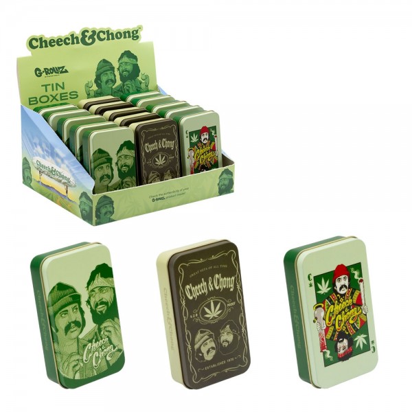 G-Rollz | Cheech &amp; Chong(TM) - Medium Storage Boxes 15pcs in Display - 11.5x6.5x2.3 cm