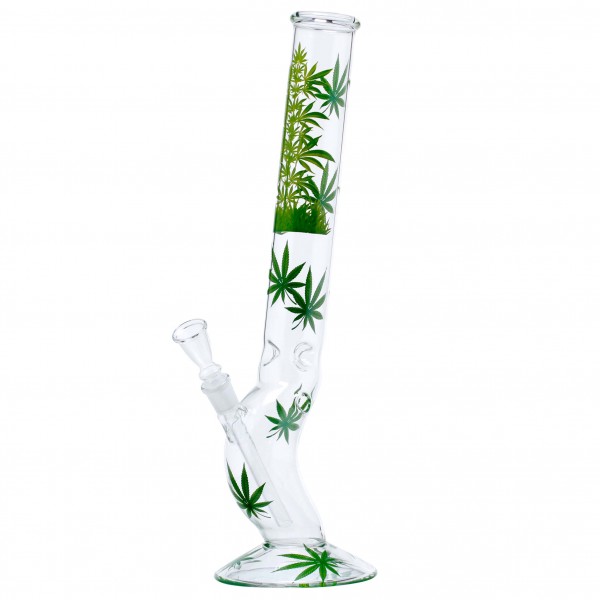 Blatt | Blatt Jhari Kater Glas Bong- Ø:50mm- H:45cm- Sockel:18.8mm