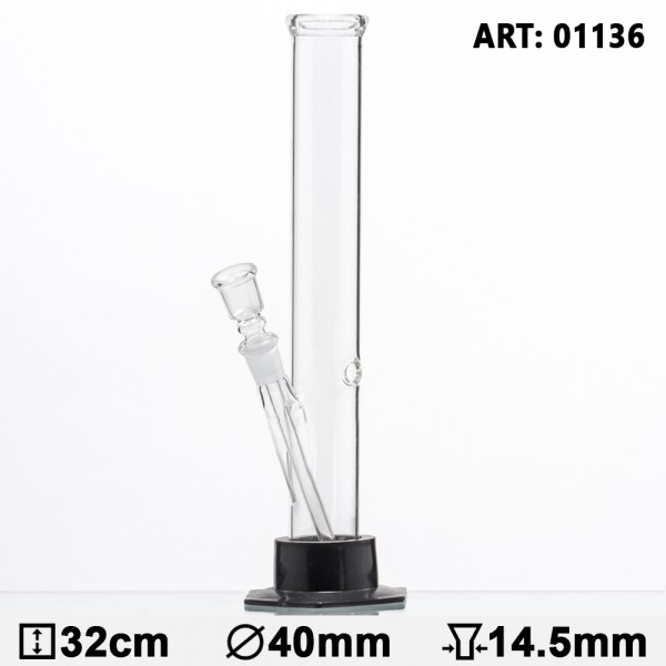 Plain Hangover Glass Bong Black Base - H:32 - Ø:40mm- Socket:14.5mm