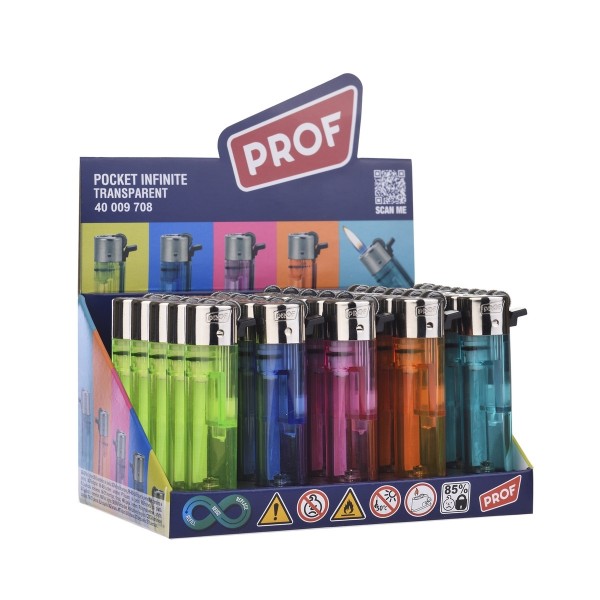 Prof | Transparent Refill Round Flint (25pcs/display)