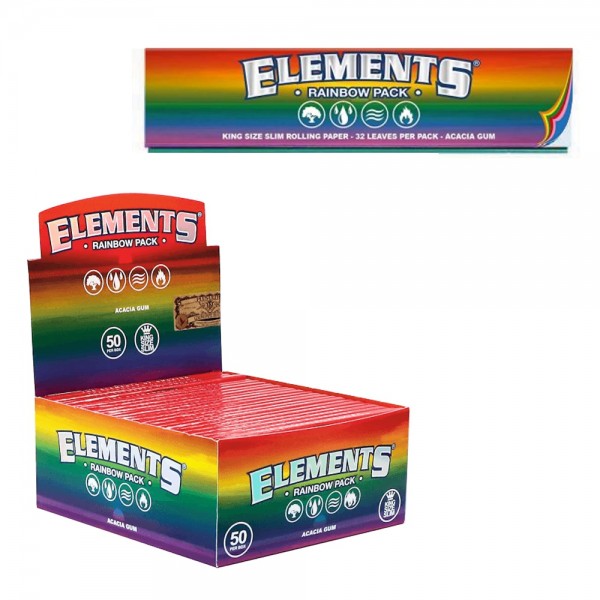 ELEMENTS | Rainbow King Size Slim Papers (50 Booklets)