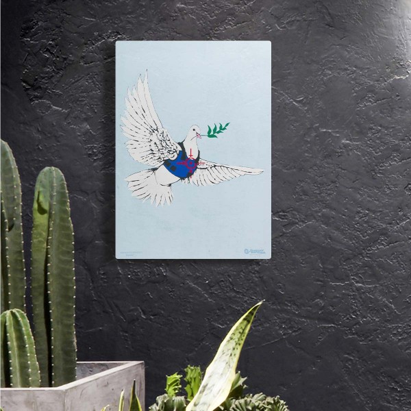G-Rollz | Banksy's Graffiti - BULLETPROOF DOVE Canvas (32x45x2cm)
