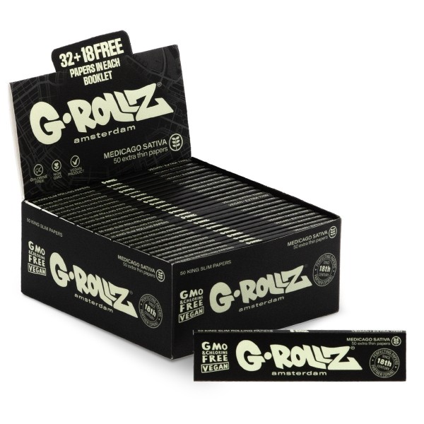 G-Rollz | Medicago Sativa Extra Thin - 50 KS Slim Papers (50 Booklets Display)