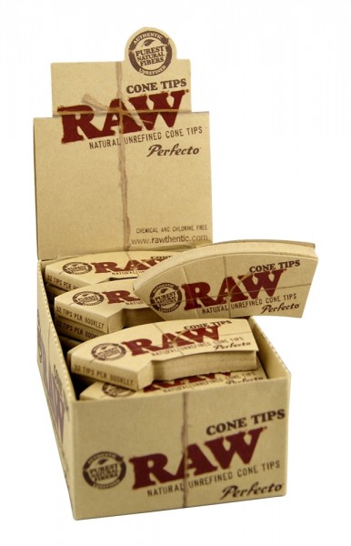 RAW | Cone Maestro Conical Unbleached 32 Filter Tips Wide Perforated