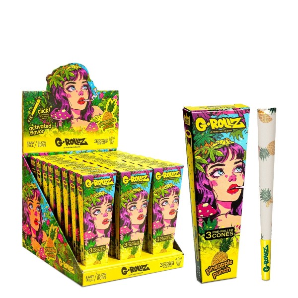 G-Rollz | 'Pineapple Punch' 3 Pop Cones (24 Packs Display)