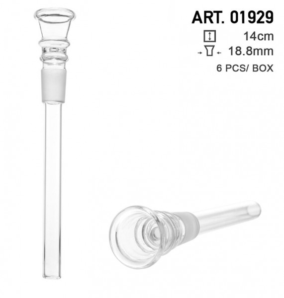Amsterdam | Glass Chillum- Socket:18.8mm- small hole- L:14cm-6pcs-box
