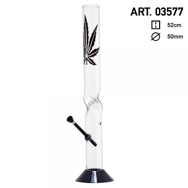 Leaf Acrylic Bong Transparent Black Leaf H 52cm O 50mm Twisted Glass Line Acrylic And Silicone Bongs Bongs Headshop The New Ways