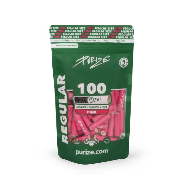 Purize | 100 Regular Size Pink Filters Ø:9mm x 36mm