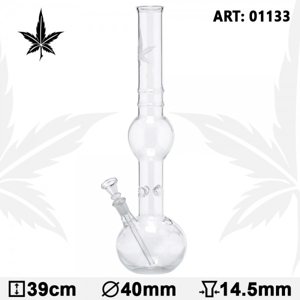 Sand | Leaf Bubble Glass Bong - H:39cm - Ø:40mm - Socket:14.5mm