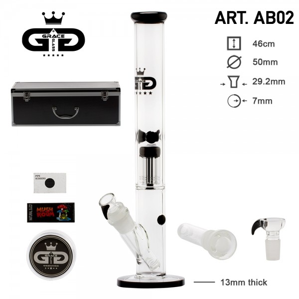 Grace Glass | Straight Black in Box H:46cm - Ø:50mm Luxury Metalic Box - SG:29.2mm