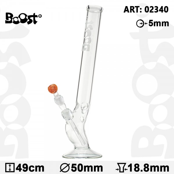 Boost | Bolt Glass Bong -H:49cm- Ø:50mm- Socket:18.8mm- WT:5mm (circa)