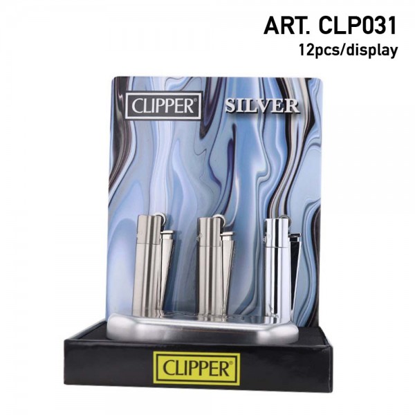 Clipper | Metal refillable lighters with Mixed Pattern design - 12pcs in display