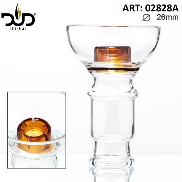 DUD Shisha | Replacement DUD Hookah Glass Bowl- Amber (female) Ø:26mm