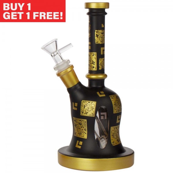 Amsterdam | Limited Edition Mixed Golden Round Base Bongs - H:22cm - SG:14.5mm