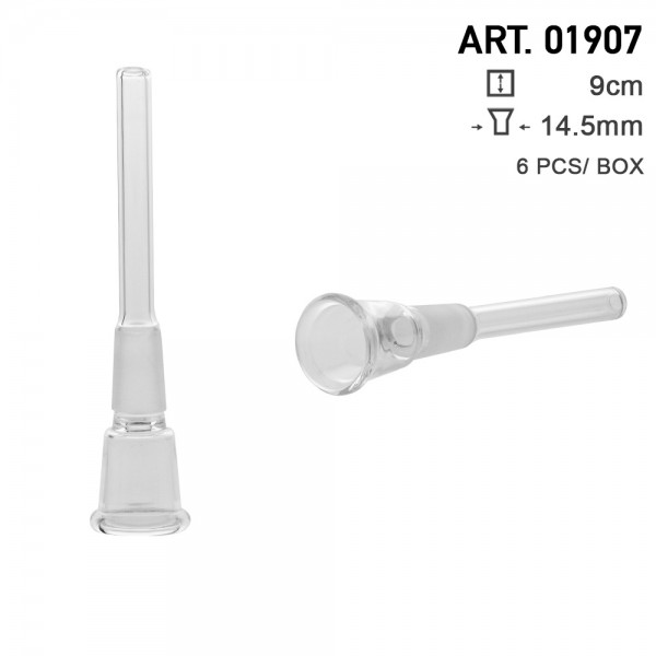 Amsterdam | Glass Chillum - Socket:14.5mm- agujero pequeño - L:9cm-6pcs-caja