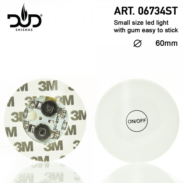 DUD Shishas | Led light with gum, easy to stick to any shisha or bong - Small size- Ø:60mm