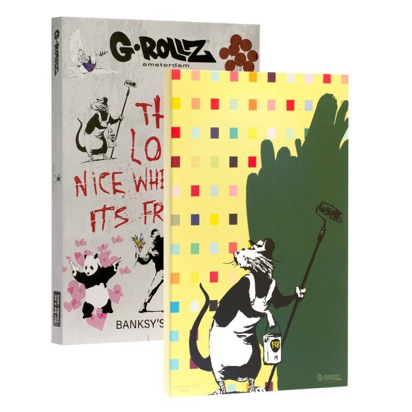 G-Rollz | Banksy's Graffiti - RAT COVER UP Canvas (32x45x2cm)