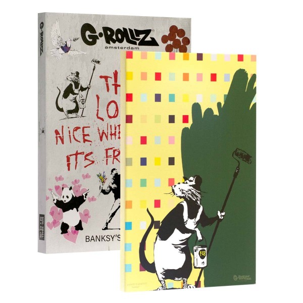 G-Rollz | Banksy&#039;s Graffiti - RAT COVER UP Canvas (32x45x2cm)