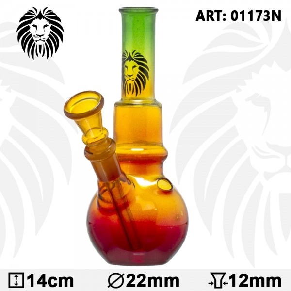 Rasta Bouncer Glass Bong - H:14cm - Ø:22mm - Socket:12mm