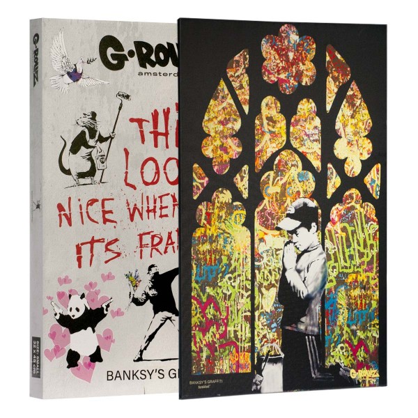 G-Rollz | Banksy&#039;s Graffiti - CHURCH OF GRAFFITI Canvas (64x90x3cm)