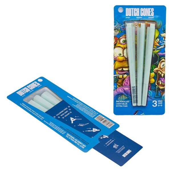 Dutch Cones | KS Blue Pre-Rolled Cones 3pcs in pack &amp; 50 packs in Display