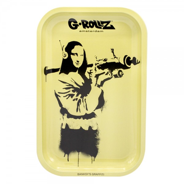 G-ROLLZ | Le &quot;Lanceur de Mona&quot; de Banksy Plateau moyen 17,5 x 27,5 cm