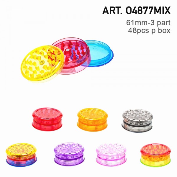 Grinder Plastic - Ø: 61mm - 3 part - 48pcs/box