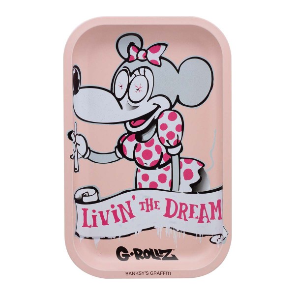 G-Rollz | Banksy&#039;s Graffiti &#039;Livin&#039; the Dream&#039; Medium Tray 17.5 x 27.5cm