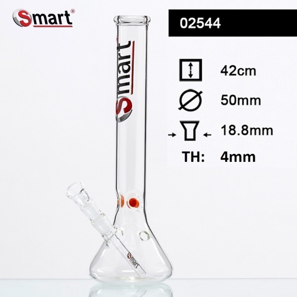 Smart Beaker Glass Bong - Ø:50mm- WT:4mm (circa)- H:42cm- SG:18.8mm
