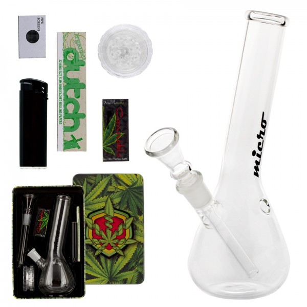 | Micro Bong giftset with 1 x Bong - 1 x Grinder - 1 x lighter - 5 x screen -