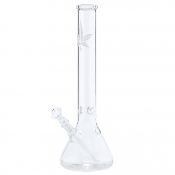 Leaf | Leaf Beaker Glass Bong- H:35cm- Ø:40mm - Socket:14.5mm - WT:4mm (circa)