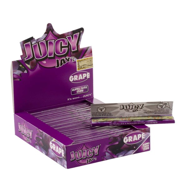 Juicy Jay's | Grape flavored King Size Slim rolling papers - 24pcs in a display