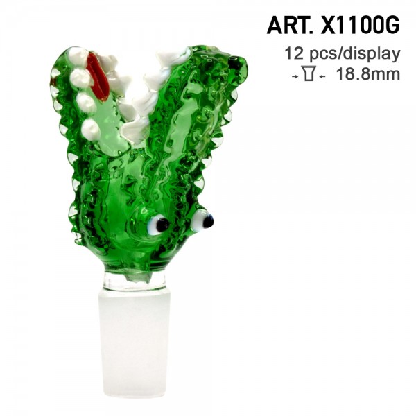 Grace Glass | Bowl Crocodile - Green - SG:18.8mm - 12pcs in a display