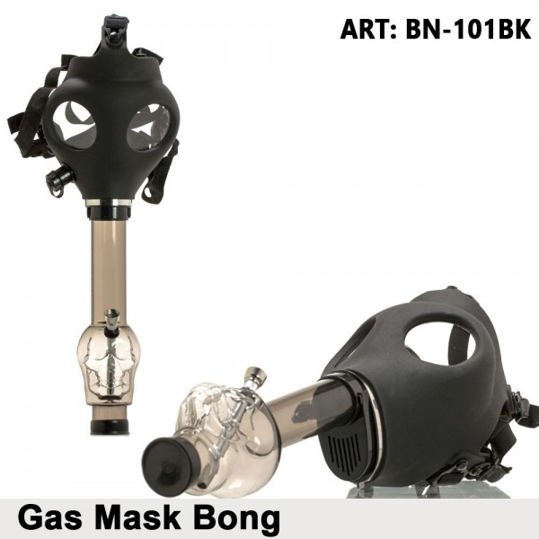 Amsterdam | Gas Mask Bong- Black Skull Shape