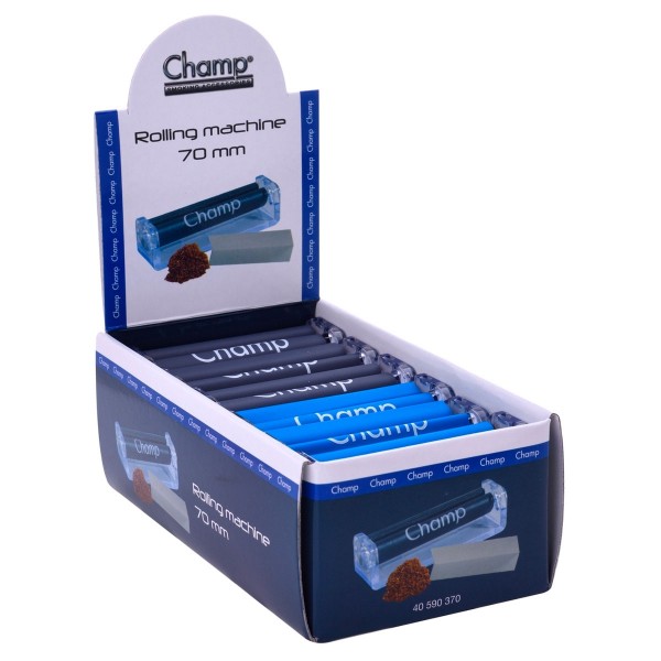 Champ | Plastic Rolling Machine 70mm with different colors in a display of 12pcs